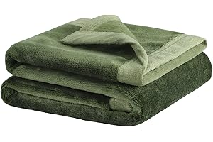 PiccoCasa Coperta per cani lavabile, in pile, morbida e calda, per animali domestici, in flanella, colore verde felce, 60 cm x 80 cm