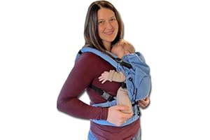 BABYMONKEY Regolo Baby Monkey Marsupio neonato ergonomico, porta bebe, Essential Celeste, zaino porta bambino e neonato (0-24 mesi)