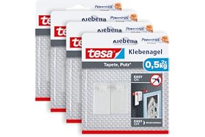 tesa limspikar för tapeter och puts - 0,5 kg – 4 x 2, inkl. Powerstrips