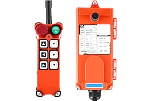 MXBAOHENG 24V Telecomando Industriale Singola Velocità Gru Telecomando Telecomando Senza Fili Gru Telecomando per Industriale/Paranco/Gru con 1 Trasmettitore e 1 Ricevitore F21-E1 (Supporto 24V-95V)