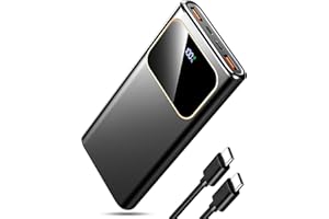 COUCUR 2025 External Battery Power Bank Fast Charging, 22.5W Bateria Externa Carga Rapida 10000mAh Cargador Portatil con Entrada y Salida USB C, Patalla LED para iPhone Pro MAX Plus Mini, para Samsung
