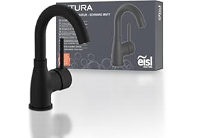 EISL NI075FUTB Futura - Rubinetto da bagno con funzione di risparmio energetico, girevole a 360°, per bagno, colore: Nero