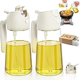 2'si 1 Arada Yağ Dağıtıcı ve Yağ P&uuml;sk&uuml;rt&uuml;c&uuml;s&uuml; 2 adet, 16oz/470ml Pişirme i&ccedil;in Cam Yağ P&uuml;sk&uuml;rt&uuml;c&uuml;s&uuml;-DWTS Yağ P&uuml;sk&uuml;rtme Şişesi,