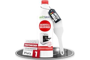 winwinCLEAN® Backofenreiniger & Grillreiniger mit Pinsel [Testsieger Stiftung Warentest] Starker Intensivreiniger & Fettlöser für hartnäckige Ablagerungen I Backofen, Gasgrill, Ceranfeld – 1000ml