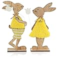 Déco De Noël Com-four® - 2 Rennes En Bois à Poser (Présentoirs, Neufs)