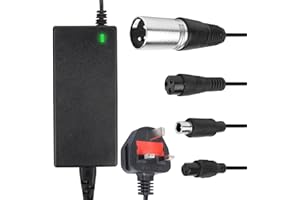 SHENGO Electric Scooter Charger, 42V 2A Charger for Electric Bike,Fast Charging Power Adapter for Charger, Scooter, Balance Bike, 36V Lithium Battery Charger with Led Indicator (42V 2A 2)