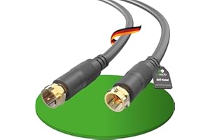 ‎CONECTO conecto Antenna Cable Satellite Cable Coaxial Cable Satellite Cable TV 0.50 m Double Shielded F-Connector for HDTV, Receiver, Satellite, Internet, DAB, Radio, Black