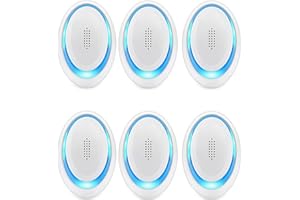JAR HEADS Ultrasonic Pest Repeller(6 Packs), Electronic Mouse Repeller Plug in Bug Repellent for Indoor Pest Control for Mice, Mosquitoes, Spiders, Cockroaches, Ants, Flea, Vermin Harmless to Pets and Human