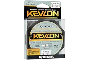 Konger Geflochtene Schnur KEVLON Black 4-Fach Braided Line Angelschnur 150m 0,06-0,20mm (0,07€/m)