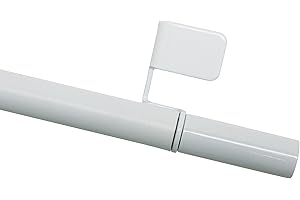 GARDINIA Bastone a pressione per tenda, Estensibile, Montaggio senza viti o trapano, Sistema Press&Go Filigrano, Diametro 8/10 mm, Lunghezza 80-110 cm, Metallo, Bianco