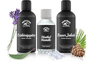 ‎BERGBAD BERGBAD 2 x 100ml STRESSFREI Set BIO Saunaaufguss + Mentholkristalle - wohltuendes, erfrischend s Sauna Aufgussmittel mit Bio-Alkohol, Wasser und 100% BIO Ölen + Eiskristalle/Saunakristalle