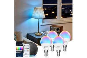 Aigostar - G45 Mesh Bluetooth Smart Lampa. 2700–6500K, RGB Dimbar. E14-gänga, 6,5W, 555lm. Smart LED-lampa Kompatibel med Ale