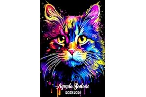 Agenda Scolaire 2025 2026 Fille Garcon Chat Mignonne: Souple Pratique avec Beaucoup d'espace pour noter de Septembre à Juillet pour Etudiant de Primaire, Collège, Lycé, CP, CE1, CM1 et CM2