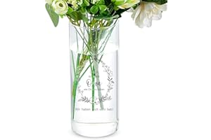 Faccito Vase Geschenk für Oma Blumenvase mit Gravur Glück ist Eine Oma wie Dich zu Haben Zylinder Glasvase Geschenk für Großmutter Geburtstag Weihnachten Deko