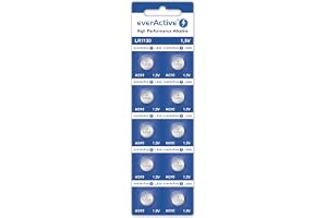 everActive AG10 1,5 V, 10 x baterie alkaliczne, Mini, G10 LR1130 LR54, trwałość 5 lat, 10 sztuk – 1 opakowanie blistrowe