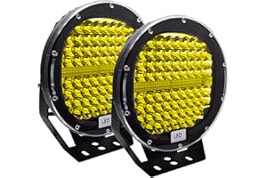 Safego Focos LED Tractor 9'' 408W 40800LM Faro Trabajo LED Focos de Coche 12V IP67 Faro Adicional para Offroad, Montaje de Luces de Antiniebla, Luz de Niebla para 4x4 Camino Offorad Barco Moto ATV SUV