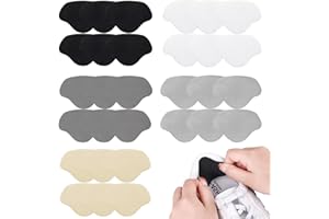 WOLMIK Sneaker Reparatur Patch - 15 Paar Selbstklebend Leder Patch für Schuh Loch Reparatur, Ferse Prävention Pads - Schwarz, Weiß, Dunkelgrau