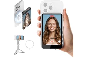 SYNCO XView M4 Écran de Surveillance Magnétique Téléphone Vlog Selfie 4K/1080p - Caméra Arrière sans Fil 50m, Rotation 180°, Batterie 3H, Compatible iPhone/Android pour TikTok/Youtube