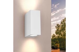 Ledvion LED vägglampa vit 3W sockel GU10 utan glödlampa IP54