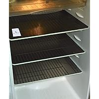 Kuber Industries Refrigerator Drawer Mats/Fridge Mats/Multi Purpose Mats Set of 6 Pcs (Black Material- Plastic)