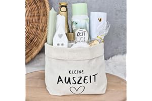 LIDAM Gift Basket Women with Aromatic Care Shower Bath Gift Set Wellness Small Time Out in Cotton Basket as Gift Girlfriend Relaxation Gift Women Birthday Gift Woman