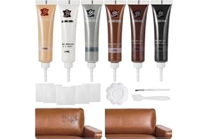 LFBEST Krem do naprawy skóry, zestaw do naprawy skóry w 6 kolorach, naprawa ekoskóry, zestawy do naprawy skóry na produkty skórzane, fotele samochodowe, skórzane kurtki, skórzane buty i pasy itp