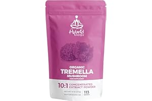 HYBRID HERBS – ORGANIC TREMELLA MUSHROOM | 10:1 Extract Powder | Anti Aging Supplement for Beauty & Skin | Rich in Antioxidants, Beta Glucans, Vitamin D & Prebiotic Fibre | 113 Servings (113g)