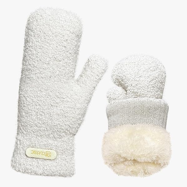 2 Paar Hiver Tricoté Moufles Gants Pour Femmes Filles, Mitaines Plein