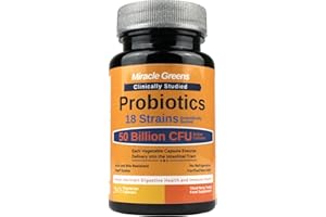 MACRO GREENS Powerful 50 Billion CFU Probiotics - 18 Strains, Stomach Acid Resistant, Shelf Stable | Highest Strength Bacterial Cultures – Keeps Digestive System Healthy | 1 Month Supply - Made in UK