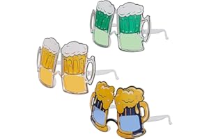 Diealles Shine Bier Brille, 3 Stück Bier Sonnenbrille für Oktoberfest, Lustige Partybrillen für Sommer Tropical Hawaiian Pool Beach Party Deko Zubehör