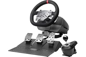 Mars Gaming MWH-RSX, Volant SimRacing Retour De Force Et Moteur Double, Set 3 Pédales Résistance Progressive, Levier De Vitesse en H et 12 Vitesses, 14 Boutons Personnalisables, PC/PS4/Xbox Series X|S
