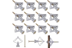 HXC 100pcs Plasterboard Wall Plugs Plasterboard Fixings Drywall Screws and Wall Plugs Set Plasterboard Rawl Plugs Heavy Duty Drywall Anchor Anti-Rotational Expansion Tube for Drywall Cavity