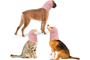 oUUoNNo Pañuelo para perros y orejeras para perros y mascotas, para aliviar y cuidar la ansiedad, orejeras para perros y gatos (M, rosa)