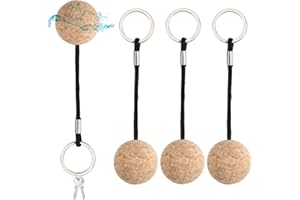 MSKS 4Pcs Floating Cork Keyring Ball Key Chain,Floatable Soft Wooden Ball KeyChain Water Buoyant Ring Lightweight for Kayak Boat Accessories Swimming Diving Sailing Canoeing Marine Boat(3.5cm)