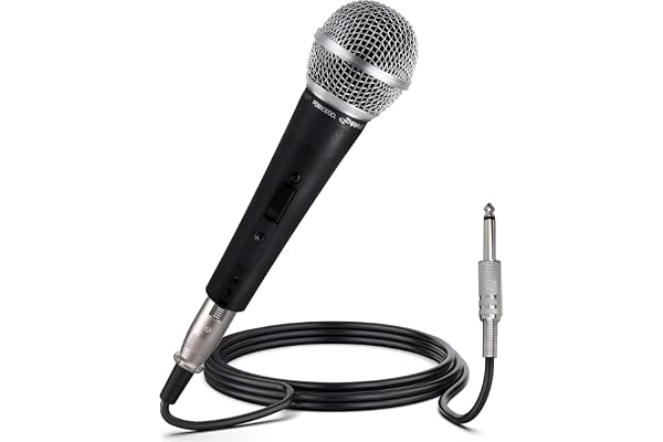 Pyle Micro - Microphone Karaoke - Cardioïde Unidirectionnel - Interrupteur on/Off - Inclus Câble Audio XLR