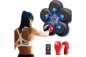 Warmfunn Maquina de Boxeo Musical con Guantes Máquina Boxeo Inteligente Bluetooth Electrónico de Pared, Regalo de Boxeo para Niños y Adultos