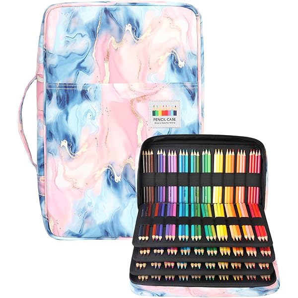 JAKAGO 304 Slots Pencil Case, 4 Compartments, Large Capacity Coloured Pencil Case For Storing Felt-Tip Pens, Pens, Watercolour Eraser, Lspink, Kits