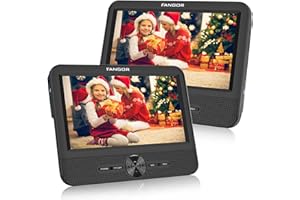 FANGOR Double Ecran 7.5'' Lecteur DVD Portable Voiture 1024 * 600 avec de Puissants Haut-parleurs stéréo, Prise en Charge USB/SD/AV in/AV Out(1 Lecteur DVD et 1 Moniteur)