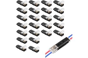 CJMUQHEHH Confezione da 24 connettori auto impermeabili a 2 pin, connettori impermeabili a 2 fili, connettori rapidi per cavi AWG 18-22, morsettiere elettriche