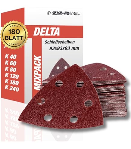 5 Stück Schleifpads Mit Klettverschluss - Dreieckige Schleifaufsätze Für Mausschleifer | 12-Loch Design