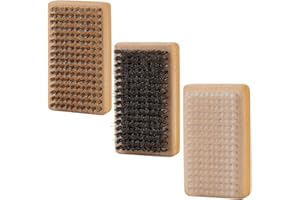 FINGERINSPIRE 3PCS Ski Snowboard Waxing Brush Kit 3 Styles Brass Horsehair Nylon Skis Wax Cleaning Brush Rectangle Wood Base Maintenance Tool Set for Ski Snowboard Cleaning Wax Removal and Polishing