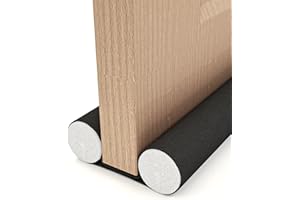 Ecológicos de Tela Oxford Burlete Puerta Entrada, HASA zone 93 cm Corte Libre Impermeables Burlete Puerta Entrada, Burlete Bajo Puerta para puertas interiores de 3-5 cm, Negro