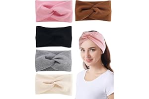 MYGLOAR 5 pièces de bandeaux pour filles à vendre, chauds, antidérapants, bandeaux élastiques de sport pour filles, bandeaux torsadés, bandeaux élastiques d'hiver chauds pour filles