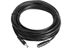 Hiseeu 30FT(10M) 5,5 mm x 2,1 mm Cavo di Prolunga di Alimentazione Compatibile con Adattatore di Alimentazione DC 12V per Telecamere di Sicurezza Wireless CCTV/NVR Autonomo/Telecamera IP WiFi