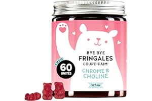 Bye Bye Fringales Coupe-Faim – Avec du Chrome et de la Choline – Pour maintenir une glycémie normale – 60 unités (1 mois) – Sans Sucres Ajoutés, Vegan – Bears with Benefits