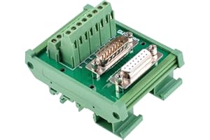 Oiyagai Module d'Interface DB15 D-Sub Mâle et Femelle, Carte de Répartition sur Rail DIN, Connecteur de Montage pour Rails C45 de 35mm de Largeur