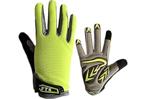FINGER TEN Guantes de Ciclismo Niños Niñas Jóvenes Par de Dedos completos Montar en Bicicleta, Niños pequeños Montaña Carretera Bicicleta Gel Acolchado