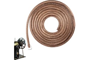 KEQAR 1 Pz Cintura in Pelle Resistente per Macchine da Cucire con Gancio - Compatibilità Universale per Singer, Brother e Altre (183cm, 5mm Diametro)