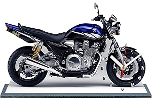 Moto Y.AMAHA 1300 XJR Bleu en Horloge Miniature sur Socle 04