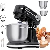 SUNCOK 1500 W Mixer, 12 Speeds + Pulse, 2 Stainless Steel Buckets (4.5L/5.5L), Planetary Movement, Elegant Design, Accessorie